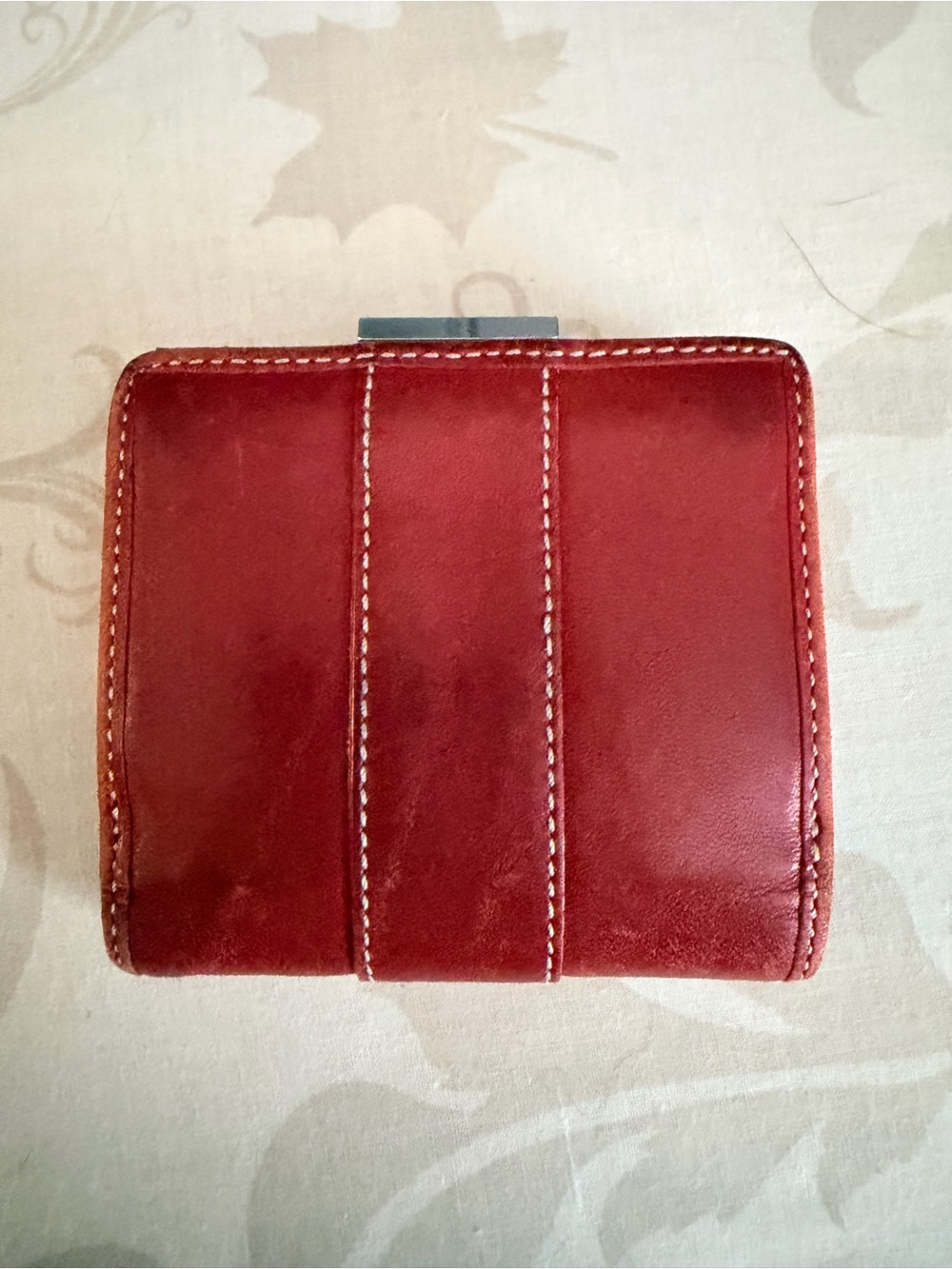 Coach Red Leather Trifold Wallet